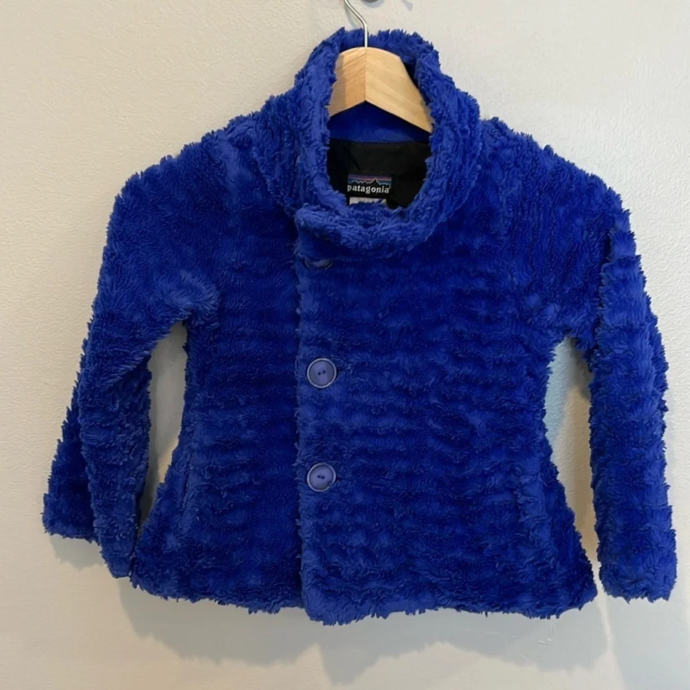 Patagonia Girls Pelage Deep Pile Fleece Jacket Blue